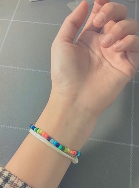 diy玻璃珠波西米亚风同学小手链