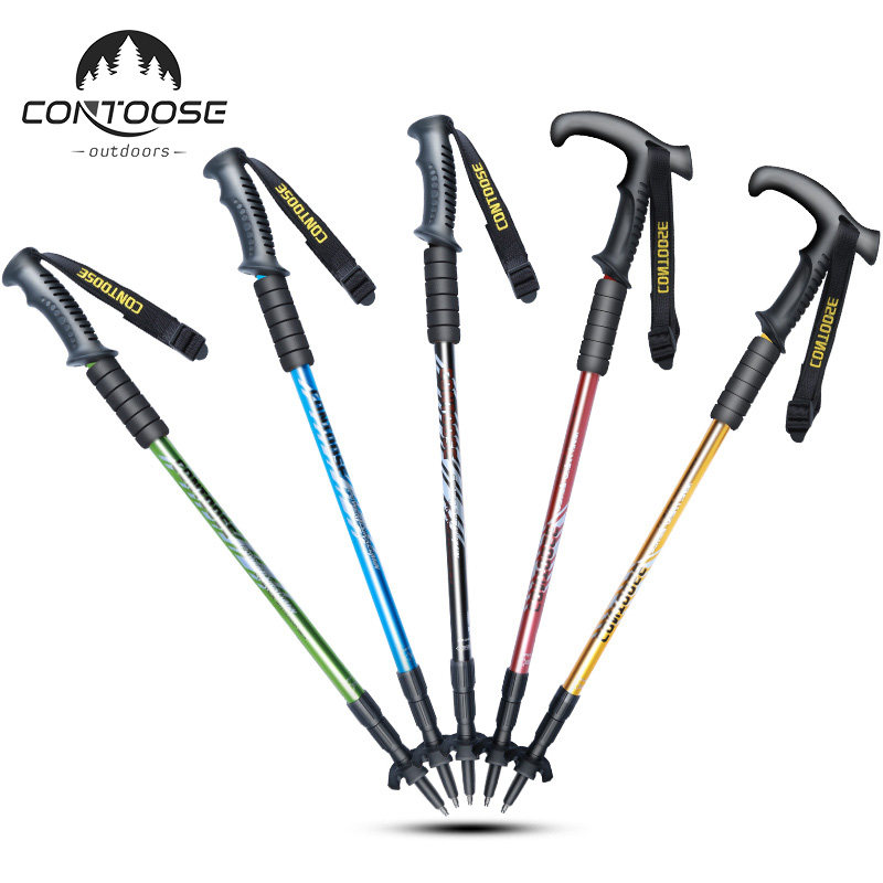 高档匡途 超轻超短登山杖伸缩折叠手杖徒步爬山拐杖棍健走杖户外