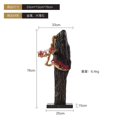 新品大型落e地铸铁山景雕塑售楼处样板间过道玄关楼梯间转角处软