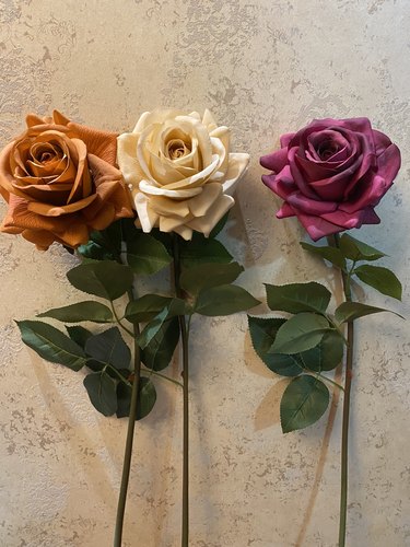 外单高仿出口单支手感玫瑰装饰仿真花假花绢花酒店摆件创意花艺