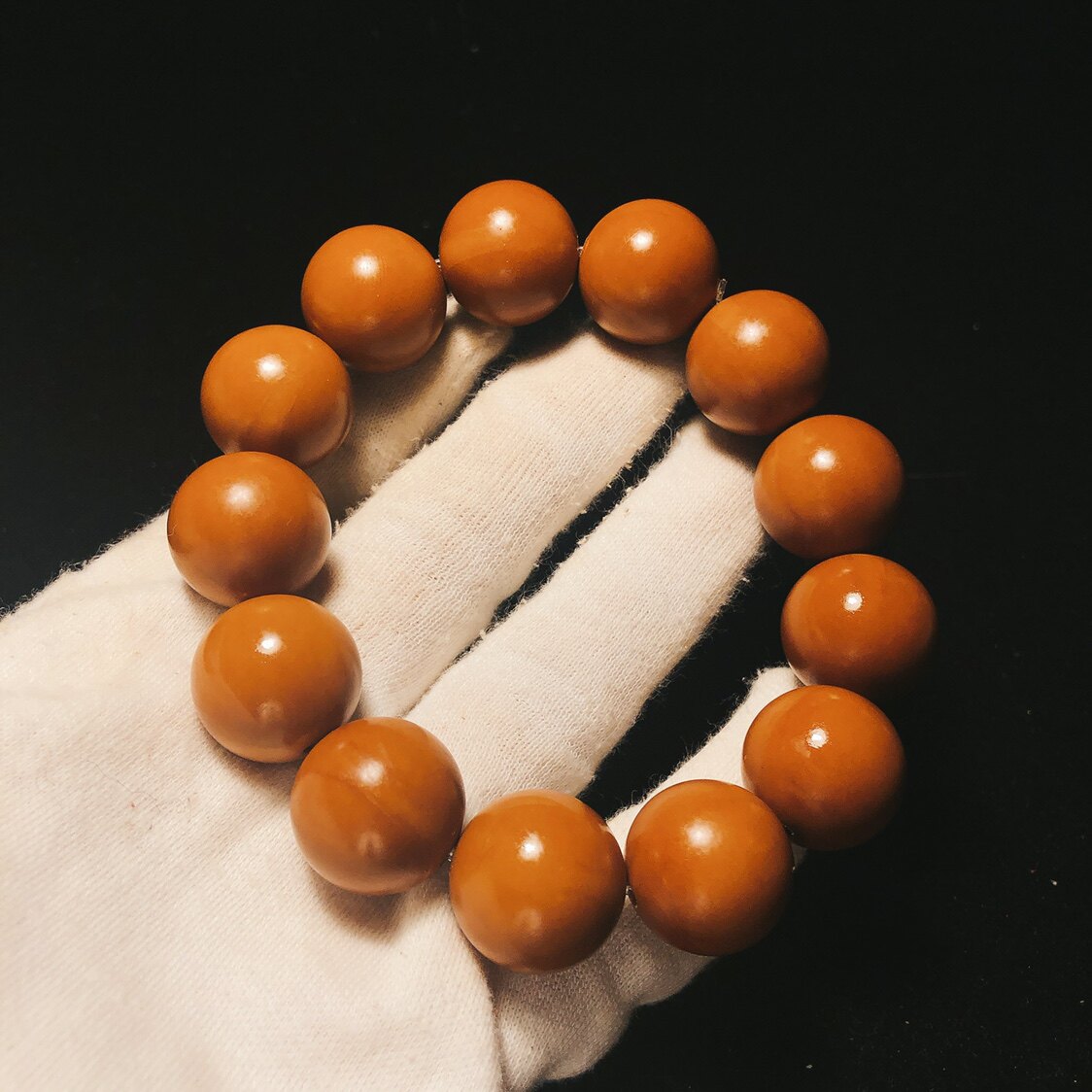 核雕王朝三无全品水晶核橄榄核正圆光珠手串苏工男女士文玩配饰