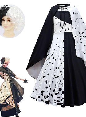 101黑白魔女库伊拉万圣节cos服儿童halloween cruella costume
