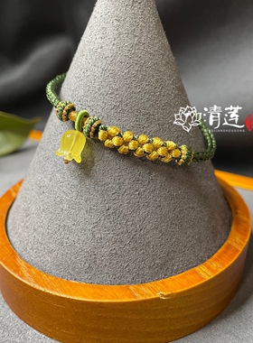 纯手工精编手绳桃花结手绳 桂花铃兰手工手链手绳可调节