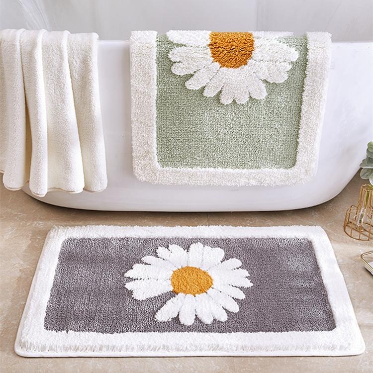 Bathroom Door Entrance Mat Daisy Bath Rug Bathroom Non-Slip