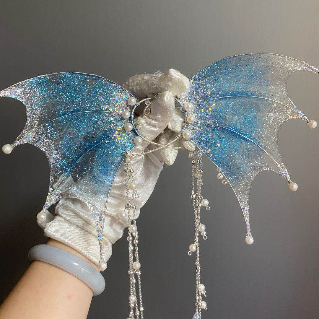 鲛人耳人鱼耳渐变鲛人耳朵头饰仙气精灵发饰品美人鱼道具写真影楼