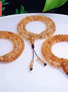 天然珊瑚玉佛珠手链