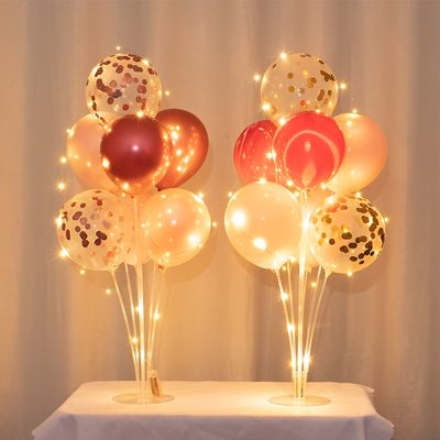 发光桌飘气球生日装饰派对会场布置结婚浪漫场景带灯地飘支架立柱