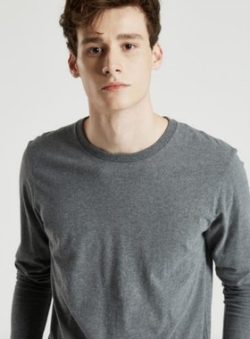 纯棉长袖T恤， 圆领长袖 纯棉长袖