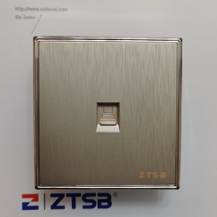 ZTSB正通松本开关插座 86型香槟金电脑宽带网络插座