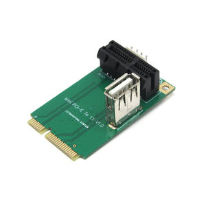 Mini PCI-E转 PCI-E 1X转接卡小4Pin供电 USB2.0 minipcie扩展卡