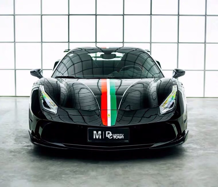 新款法拉利488机盖彩条车身改装