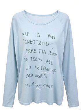 【甜甜圈粉丝专享】字母蓝色长袖松弛防晒罩衫26041202