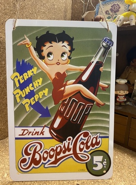 出口外贸复古铁皮画BETTY BOOP贝蒂小姐装饰画软装设计画