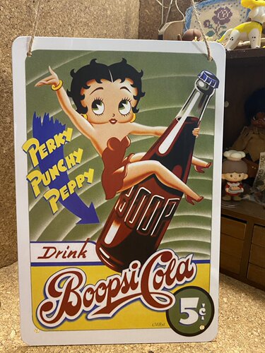 出口外贸复古铁皮画BETTY BOOP贝蒂小姐装饰画软装设计画