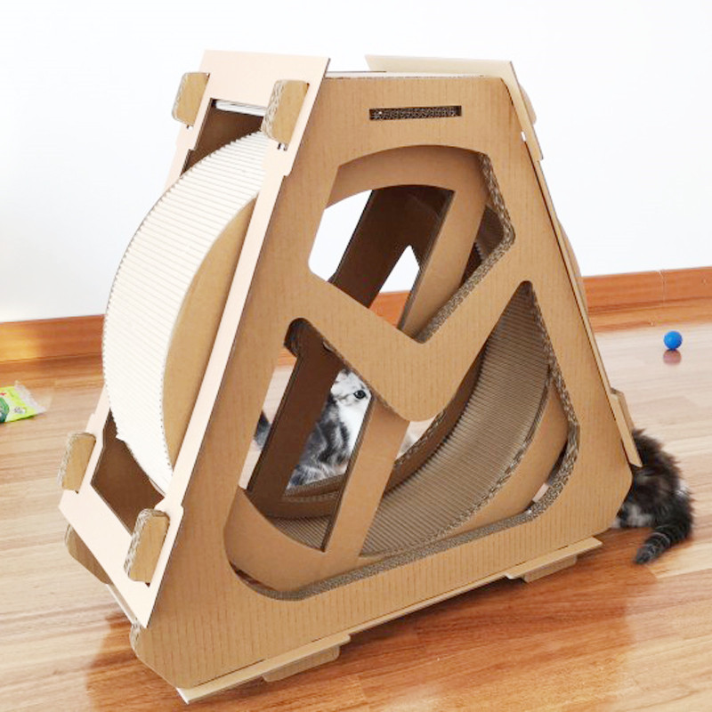 跑猫步机猫咪用滚轮减肥器运动轮跑轮跑步玩具猫爬架瓦楞纸猫抓板