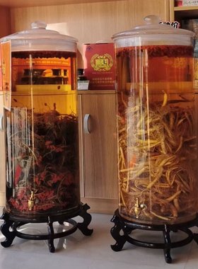 大容量泡酒玻璃瓶大号50斤 100斤家用泡鹿茸专用密封罐高档药酒缸