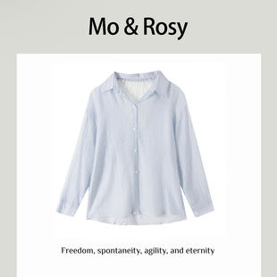 MO&ROSY【晚舟烟渡】 气质镂空蕾丝翻领衬衫MR417S042