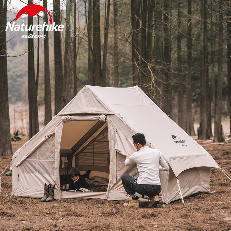 naturehike挪客棉布印第安充气帐篷户外豪华别墅野营加厚glamping