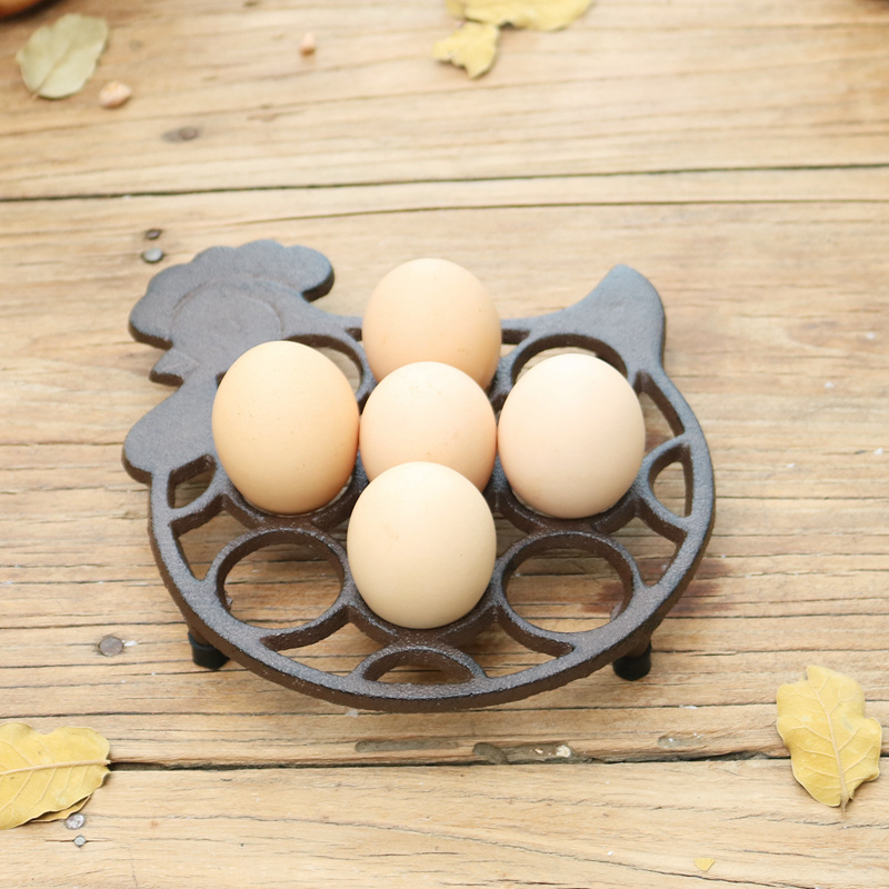 欧式铸铁复古厨房家用托盘创意鸡蛋架餐厅桌面摆件食物收纳盒免邮