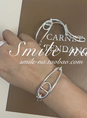 韩国进口设计师款925回形针手镯