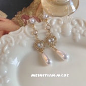 巴洛克宫廷法式 s925银耳钉珍珠爱心温柔气质耳环耳夹名媛小众质感