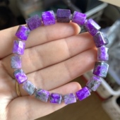 醒走天然舒俱来老料紫樱花紫绿蛋花四棱柱八棱柱子手串桶珠手链