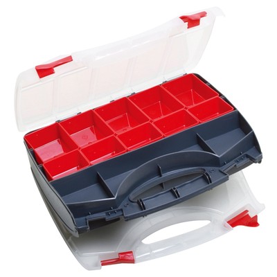 塑料工具盒螺丝收纳零件盒透明元件盒手提分格箱物料盒SB-3428SB