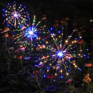 太阳能地插烟花灯蒲公英灯户外防水花园草坪庭院装 饰灯铜线小彩灯