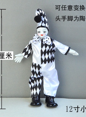陶瓷小丑玩偶礼物手工厘米艺术品