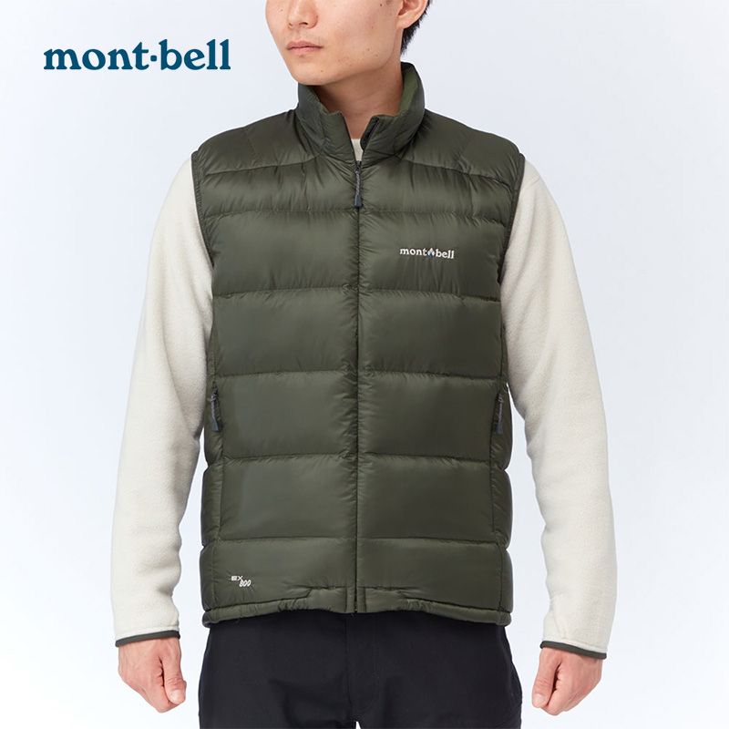 montbell日本户外秋冬季800蓬保暖鹅绒羽绒服男羽绒马甲羽绒背心