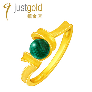 justgold镇金店5G工艺舞动飞旋黄金足金戒指1727801Y