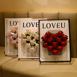 玫瑰积木花束礼盒展示盒表白女生送女朋友老婆浪漫520情人节礼物