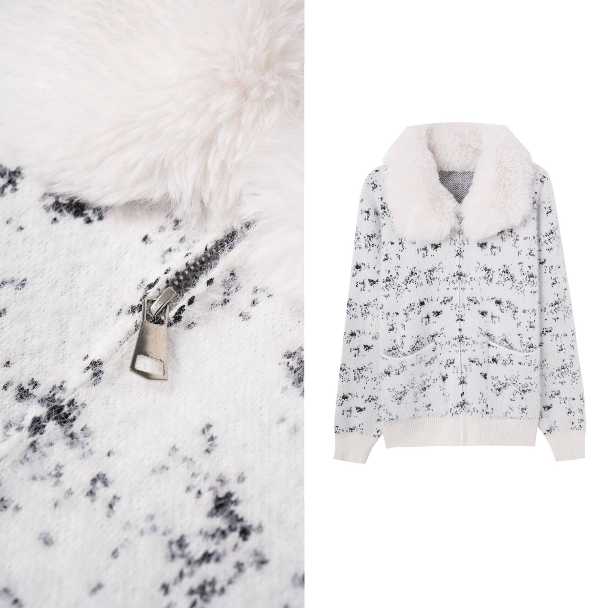 【高端定制】仿水貂绒毛领拉链外套高级感名媛厚针织衫开衫1217,女装/女士精品,T恤,淘宝优惠券,粉丝福利购,淘宝优惠卷