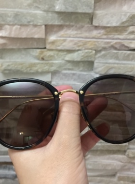 墨镜椭圆框超轻玉石鼻托太阳眼镜