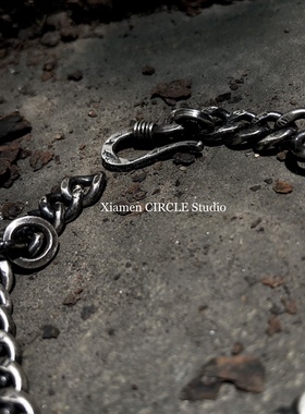 小众古巴纯银暗黑设计师手链