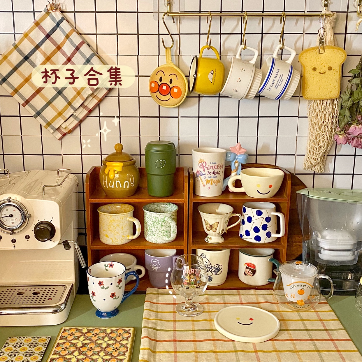 小红书收纳架喵喵嘻木质