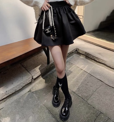 花花家高腰A字短裤女2025年春夏新款休闲性感蓬蓬裙裤百搭减龄