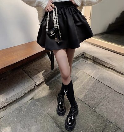 花花家高腰A字短裤女2025年春夏新款休闲性感蓬蓬裙裤百搭减龄