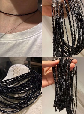 choker天然时尚风轻奢黑色尖晶石