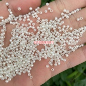 2mm 10mm直孔米白色仿珍珠串珠材料有孔小珍珠塑料散珠DIY饰品