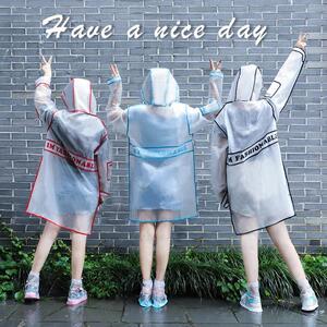 时尚潮流雨衣韩版TPU外套风衣成人男女加厚户外旅游学生徒步雨披