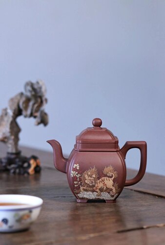 老师泥绘普洱茶宜兴紫砂壶包邮