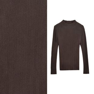 很显瘦 一体成型衣 保暖半高领竖坑条打底毛衣1221 玉米专享