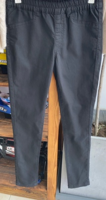 松紧腰牛仔裤百搭小黑裤纯黑色