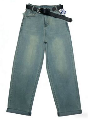 玉米专享～YKK拉链～梨形身材小个子宽松弯刀老爹裤6057