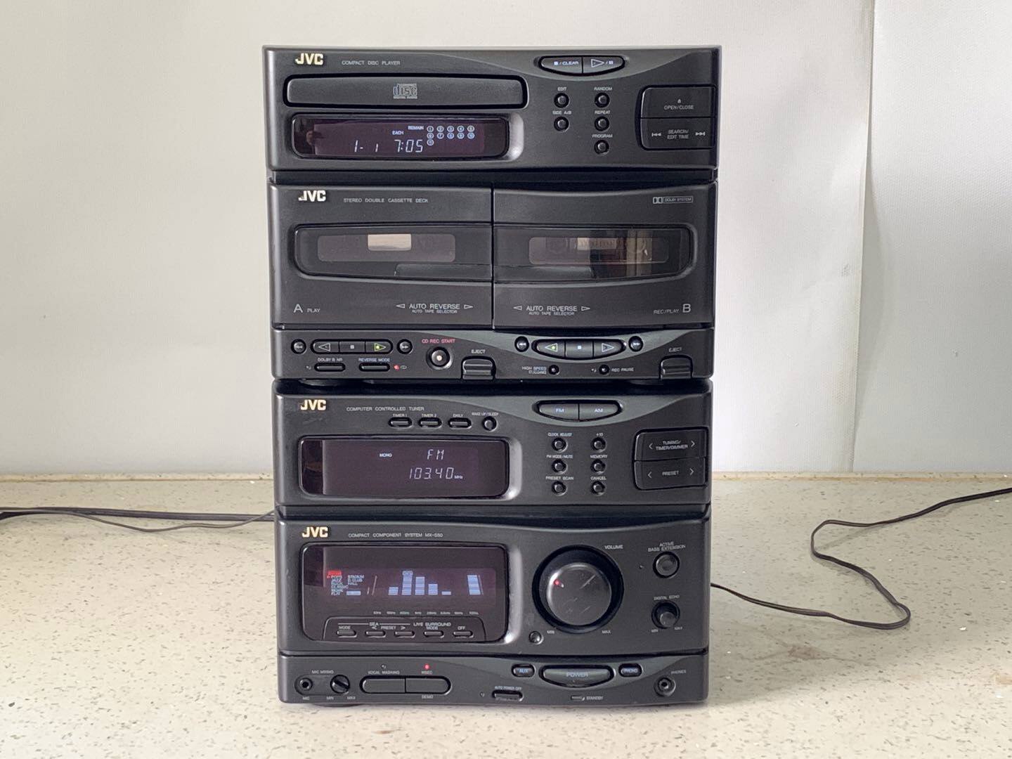 二手德明电子JVC组合音响CA-S50BK两分体主机功能全好..