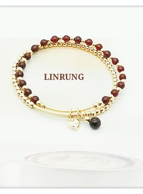 小众包金石榴石礼物手链送闺蜜