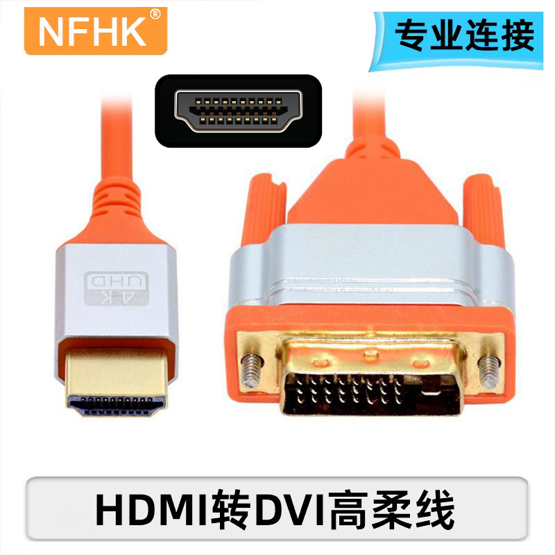 NFHK HDMI柔性转DVI MicroHDMI4K迷你HDMI弹性DP-DP USB4 DVI延长