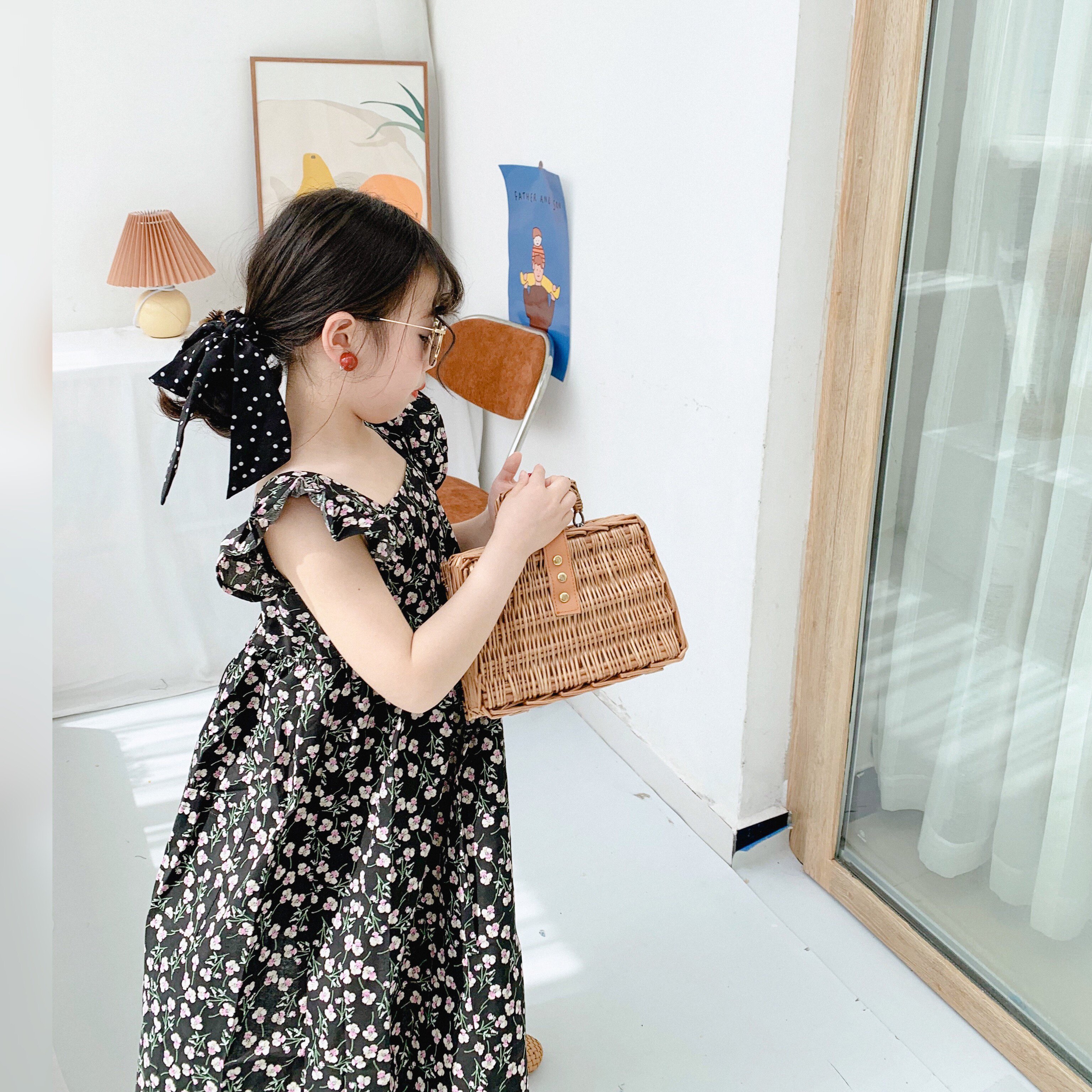 乖乖2021夏款女童韩版长款连衣裙