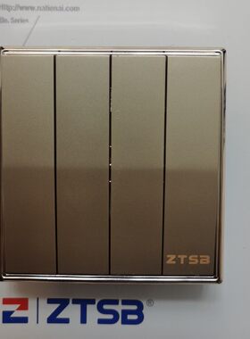 ZTSB正通松本开关插座香槟金色